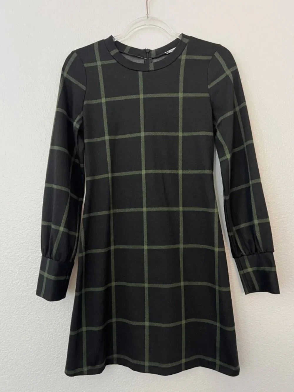 NWT-DKNY Faux Leather Moto Jacket small + NWOT Plaid Dress Small ly-space - Picture 9 of 12